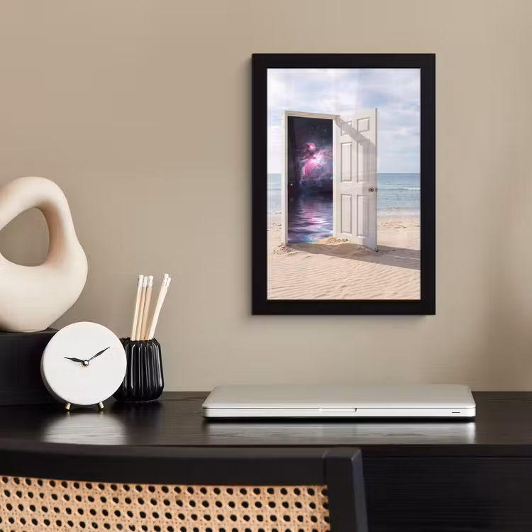 Poster met lijst - Deur - Strand - Kosmos — 2