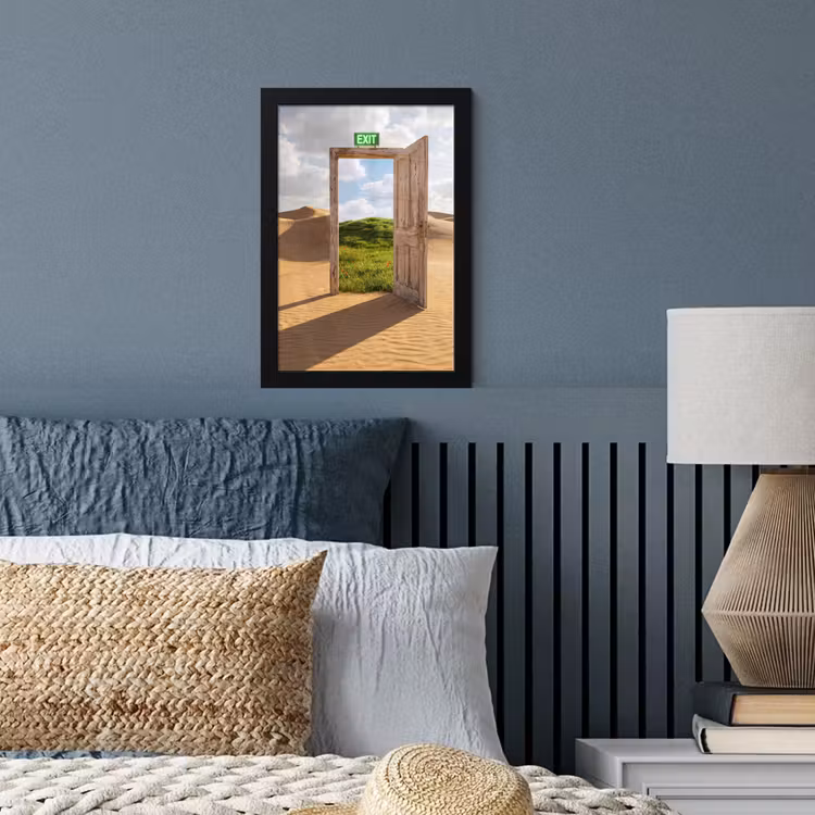 Poster met lijst - Deur - Woestijn - Gras — 3