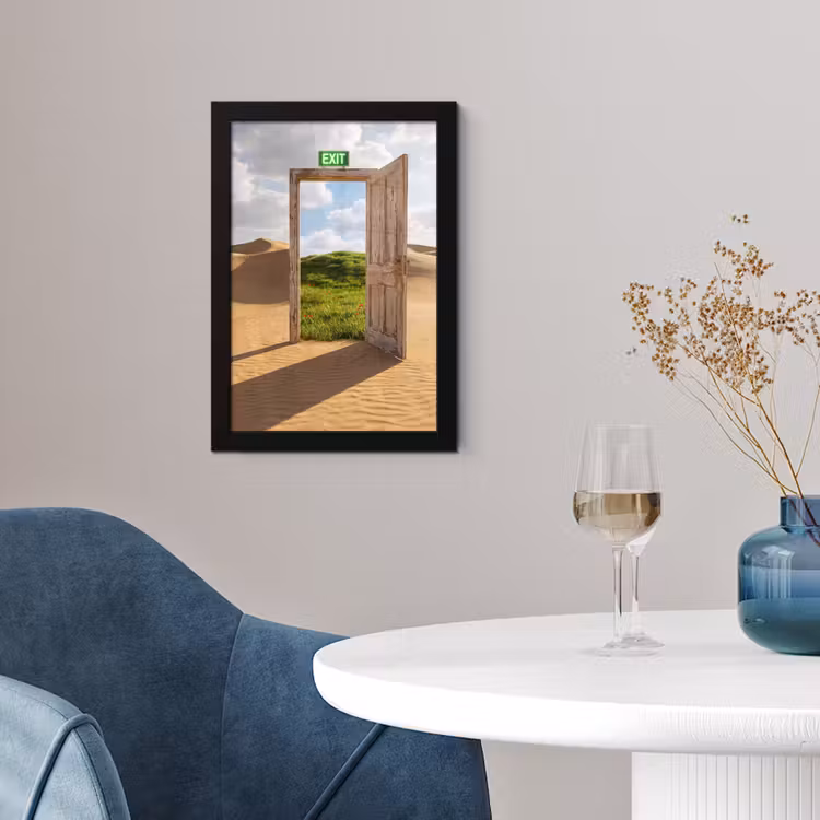 Poster met lijst - Deur - Woestijn - Gras — 4