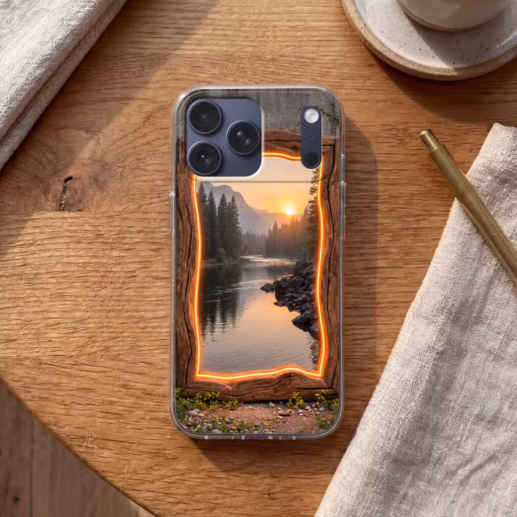 Telefoonhoesje Softcase - Landschap - Kader - Licht — 2
