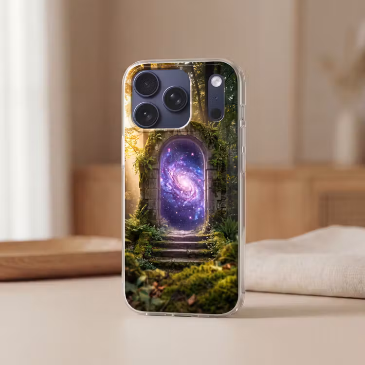 Telefoonhoesje Softcase - Poort - Kosmos - Bos — 3
