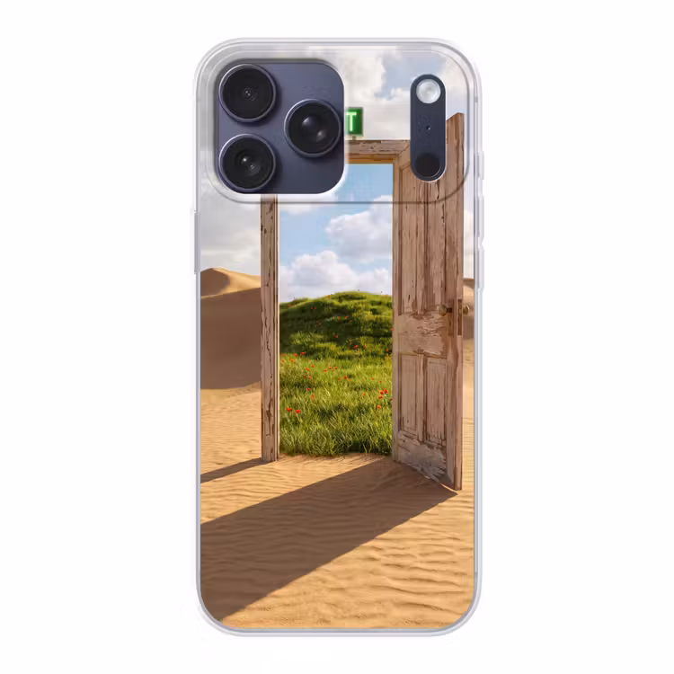 Telefoonhoesje Softcase - Deur - Woestijn - Gras — 1