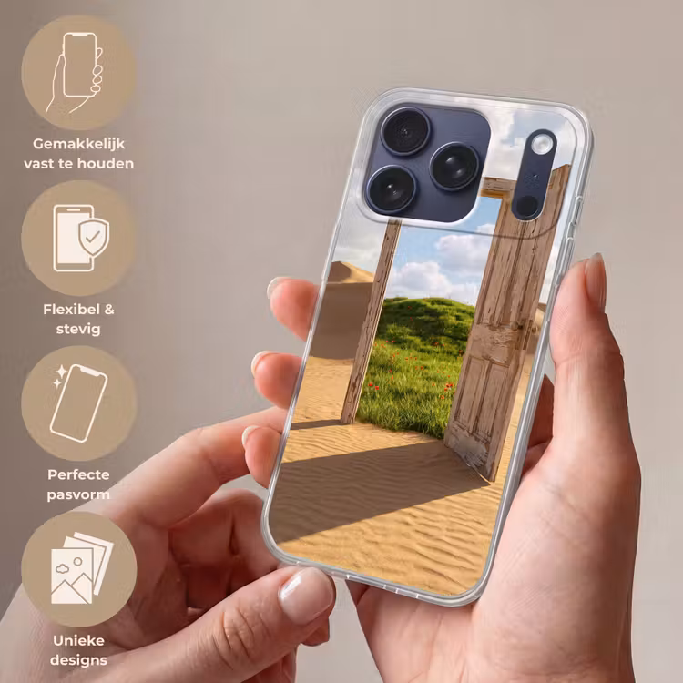 Telefoonhoesje Softcase - Deur - Woestijn - Gras — 4