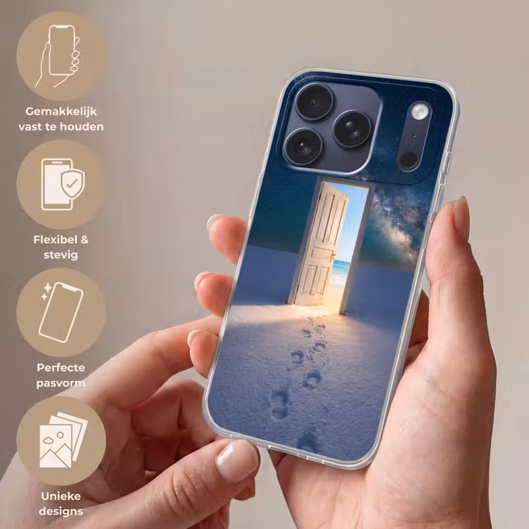 Telefoonhoesje Softcase - Deur - Sneeuw - Strand — 4