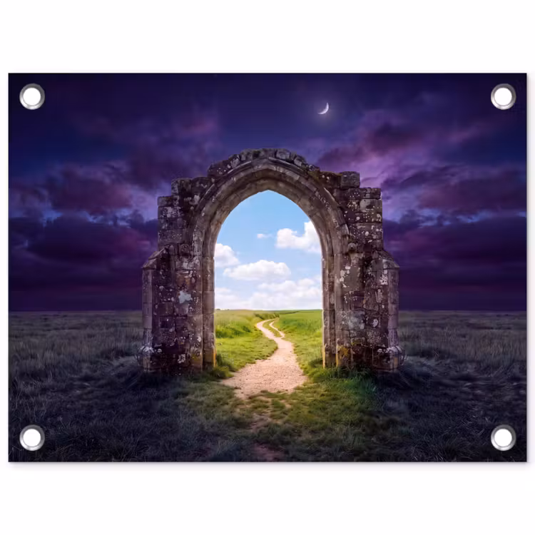 Tuinposter - Boog - Landschap - Contrast — 1