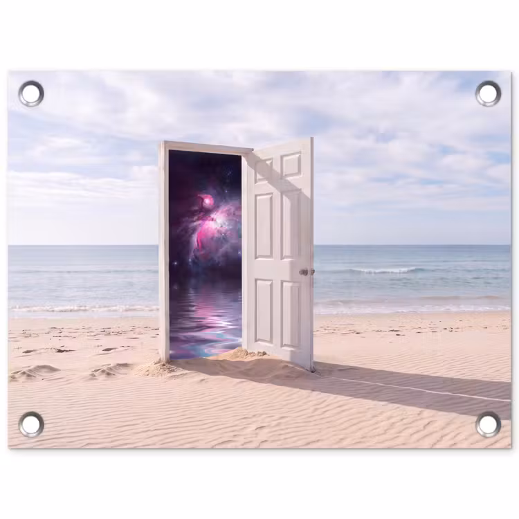 Tuinposter - Deur - Strand - Kosmos — 1
