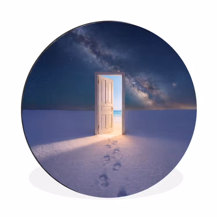 Wandcirkel - Aluminium - Deur - Sneeuw - Strand — 1