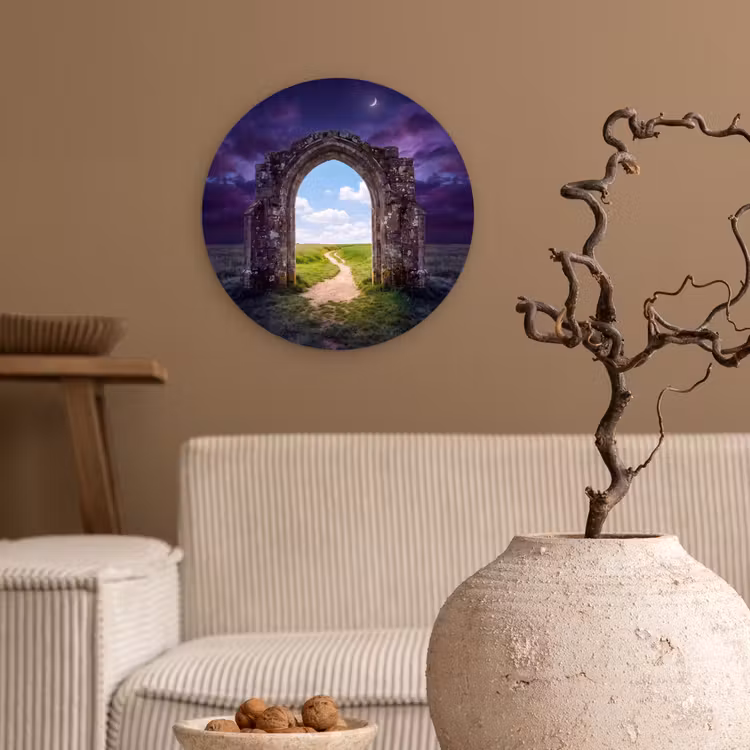 Wandcirkel - Glas - Boog - Landschap - Contrast — 2