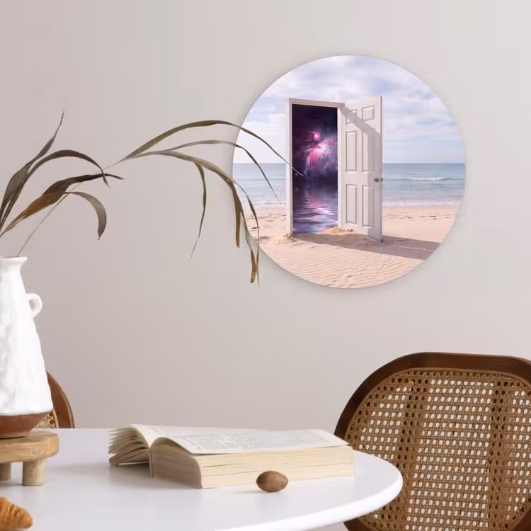 Wandcirkel - Glas - Deur - Strand - Kosmos — 4