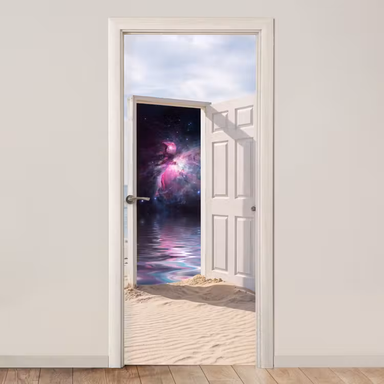 Deursticker - Deur - Strand - Kosmos — 1