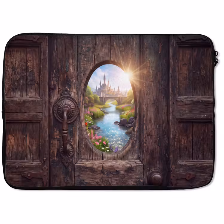 Laptophoes - Kasteel - Rivier - Natuur — 1