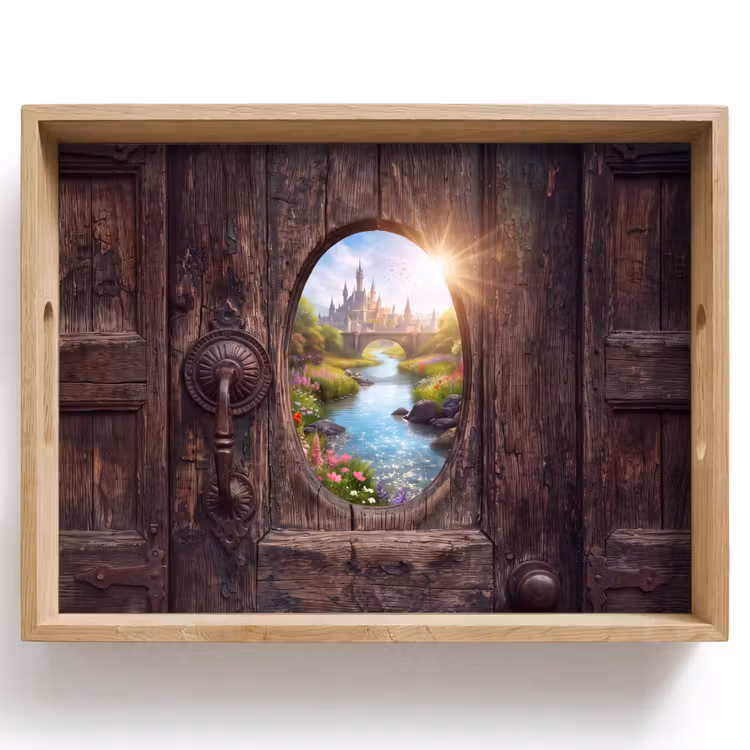 Dienblad - Kasteel - Rivier - Natuur — 1