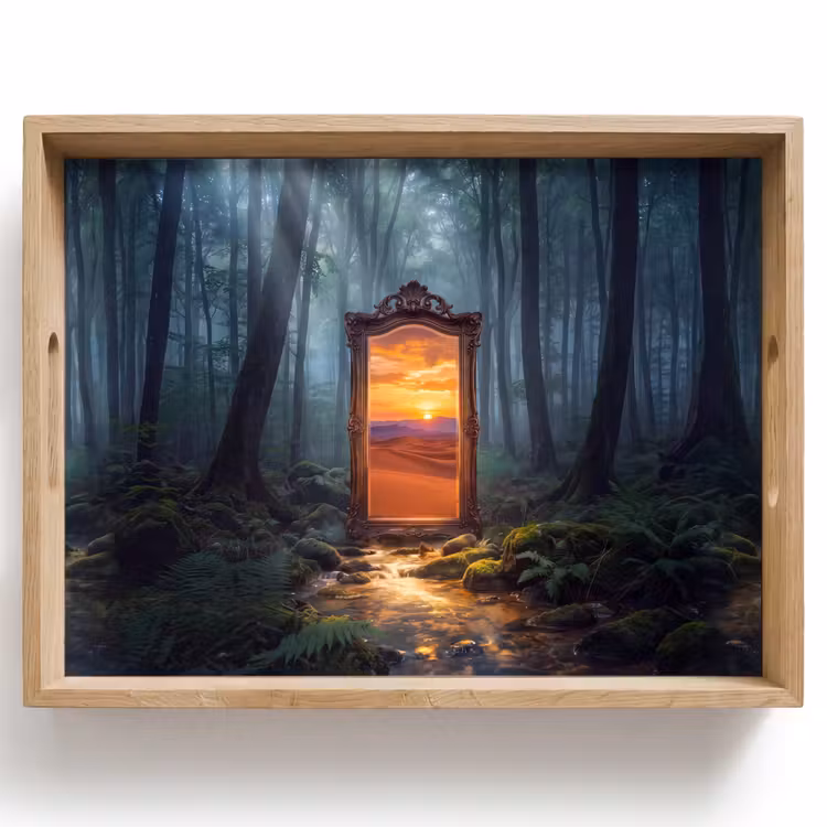 Dienblad - Spiegel - Bos - Natuur — 1