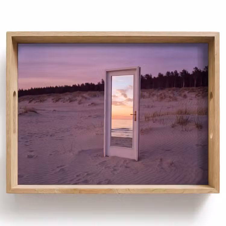 Dienblad - Spiegel - Zee - Zonsondergang — 1