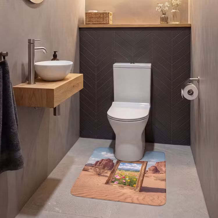 Wc Mat - Kader - Woestijn - Bloemen — 2