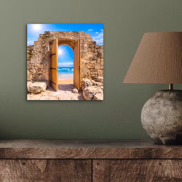 Aluminium schilderij - Deur - Strand - Zee — 3