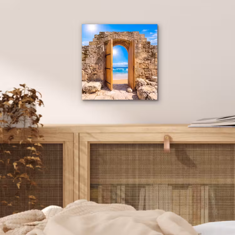 Aluminium schilderij - Deur - Strand - Zee — 4