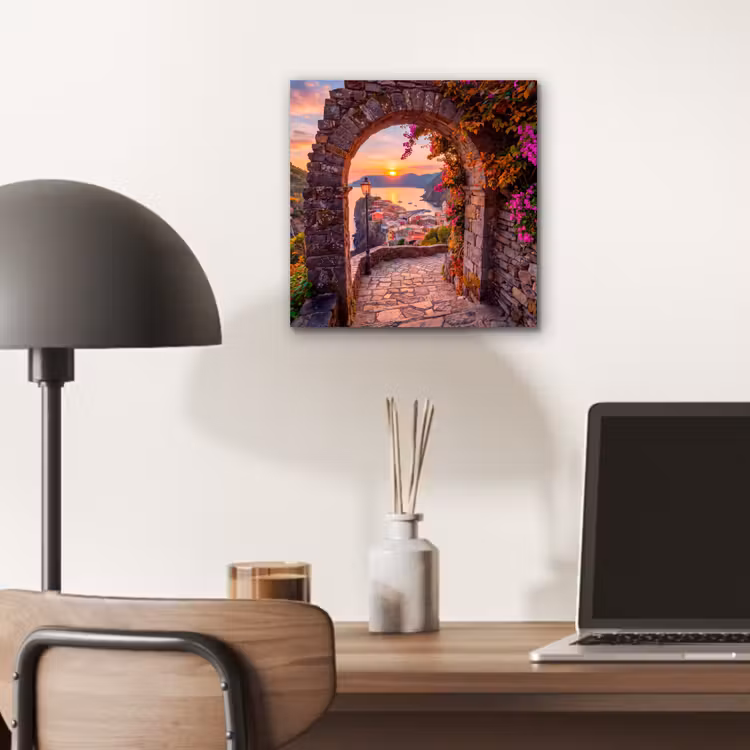 Aluminium schilderij - Boog - Kust - Zonsondergang — 6