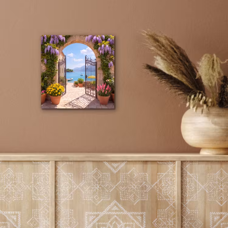 Aluminium schilderij - Poort - Zee - Uitzicht — 5