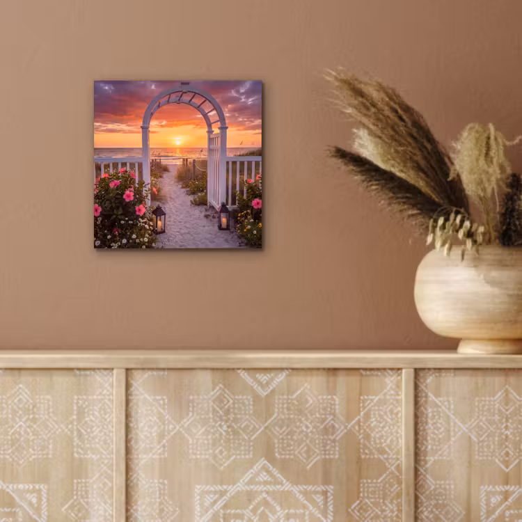Aluminium schilderij - Zee - Pad - Bloemen — 5