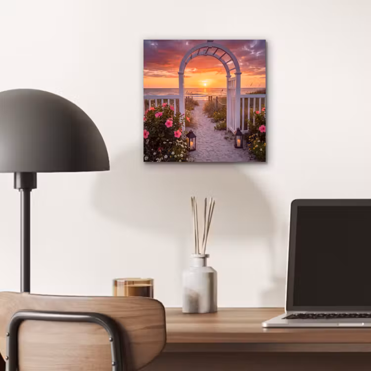 Aluminium schilderij - Zee - Pad - Bloemen — 6