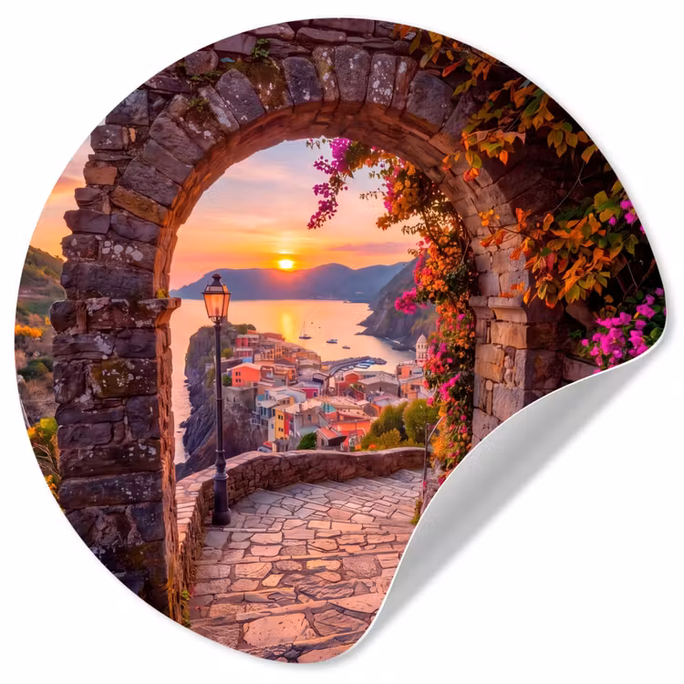 Behangcirkel - Boog - Kust - Zonsondergang — 1