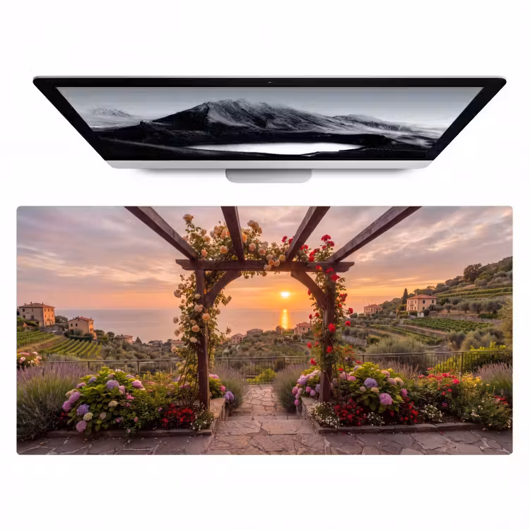 Bureau onderlegger - Pergola - Zee - Zonsondergang — 1