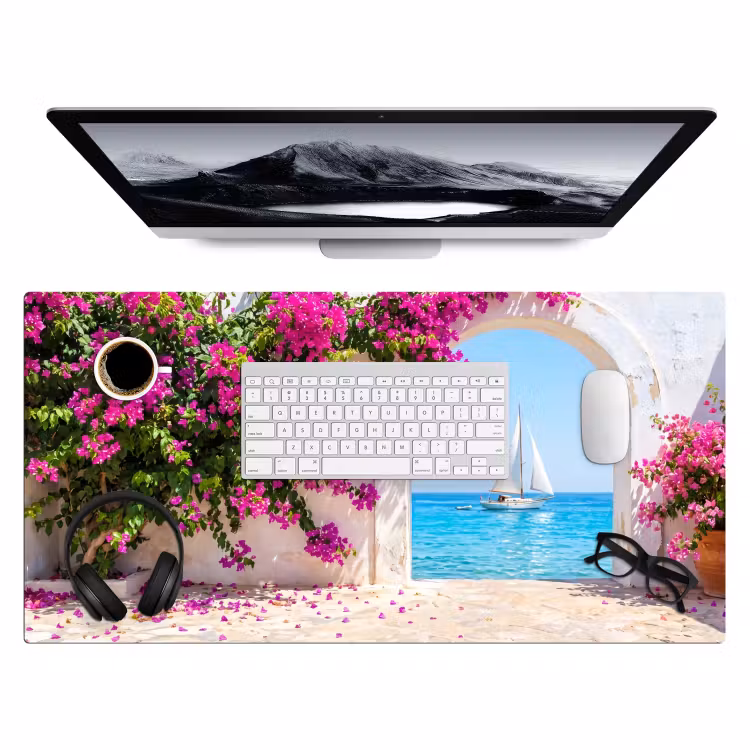 Bureau onderlegger - Bloemen - Zee - Zomer — 4