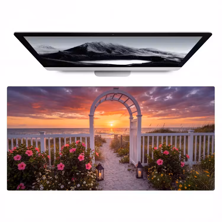 Bureau onderlegger - Zee - Pad - Bloemen — 1