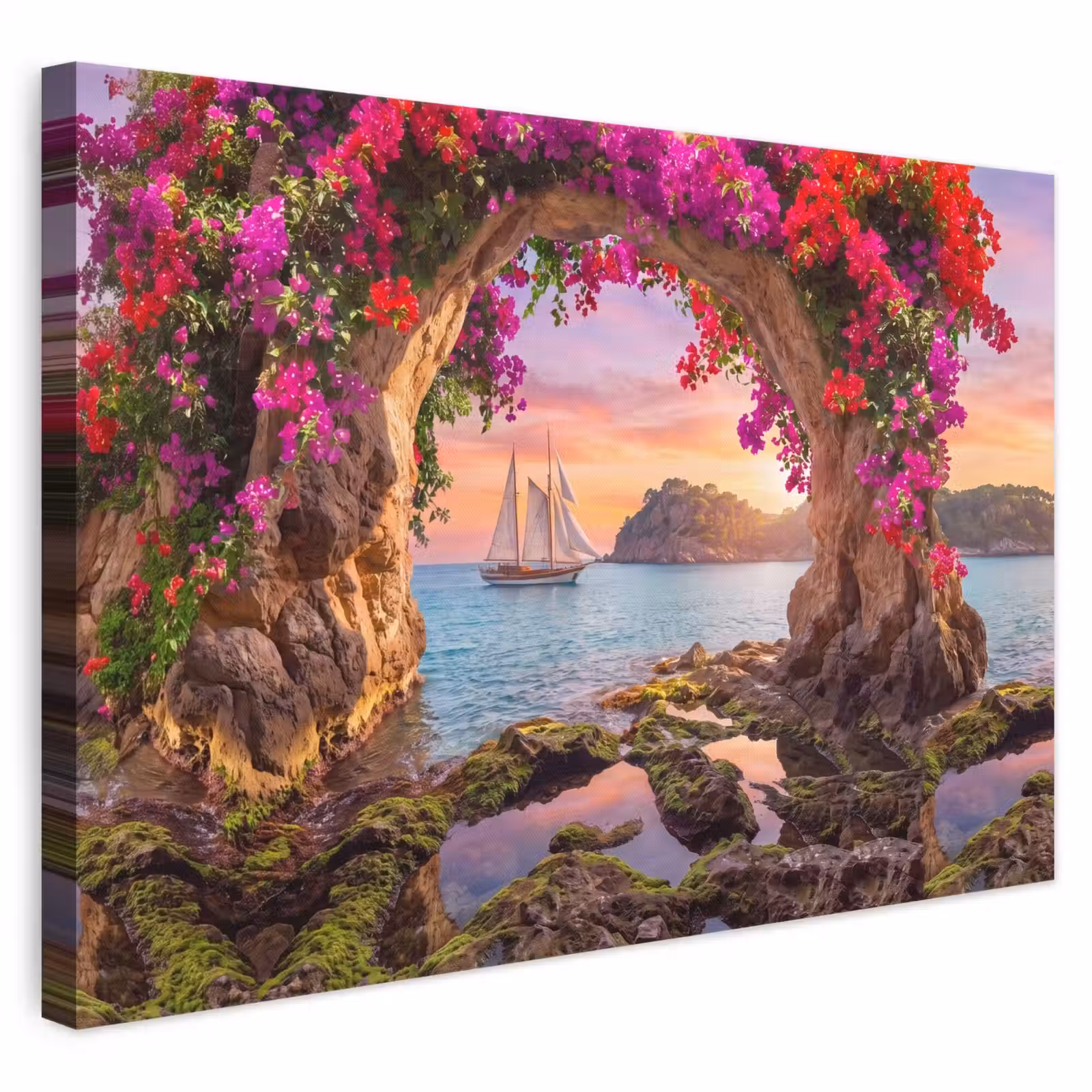 Canvas schilderij - Zeilboot - Kust - Natuur — 1