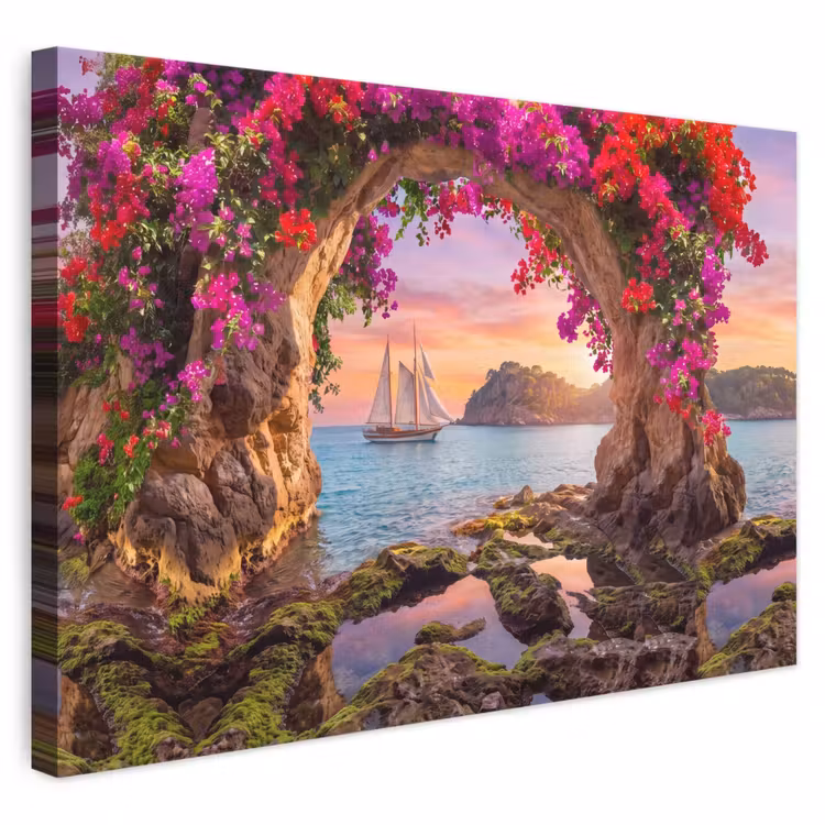 Canvas schilderij - Zeilboot - Kust - Natuur — 1