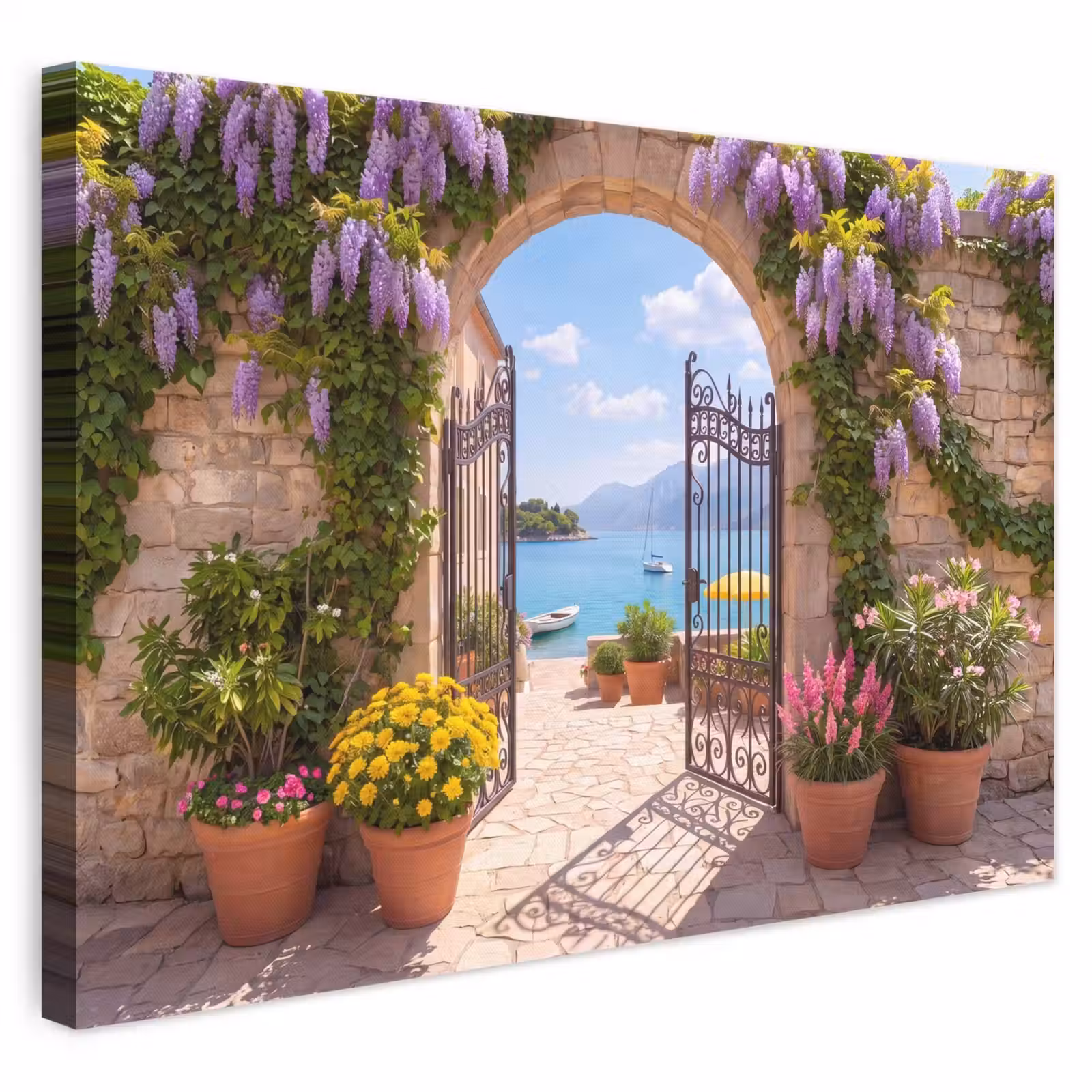 Canvas schilderij - Poort - Zee - Uitzicht — 1