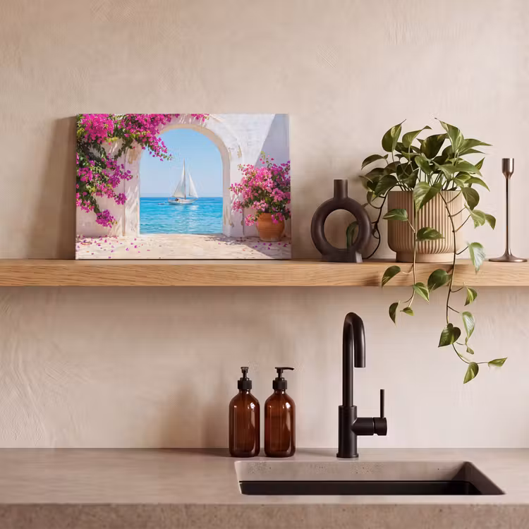 Canvas schilderij - Bloemen - Zee - Zomer — 4