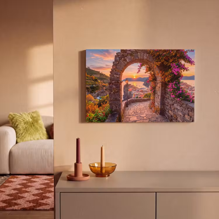 Canvas schilderij - Boog - Kust - Zonsondergang — 2
