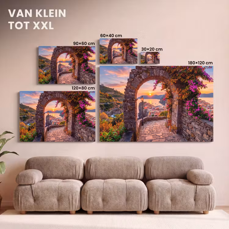 Canvas schilderij - Boog - Kust - Zonsondergang — 8