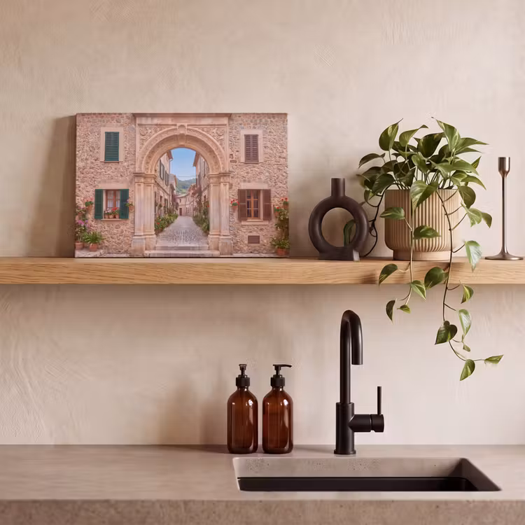 Canvas schilderij - Boog - Straat - Dorp — 4