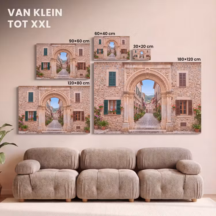 Canvas schilderij - Boog - Straat - Dorp — 8