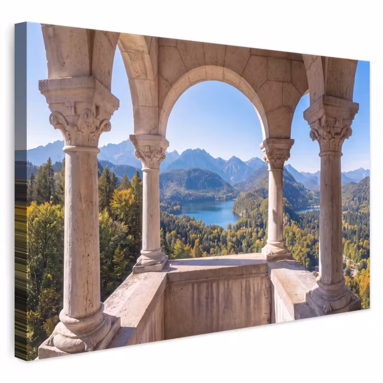 Canvas schilderij - Boog - Uitzicht - Landschap — 1