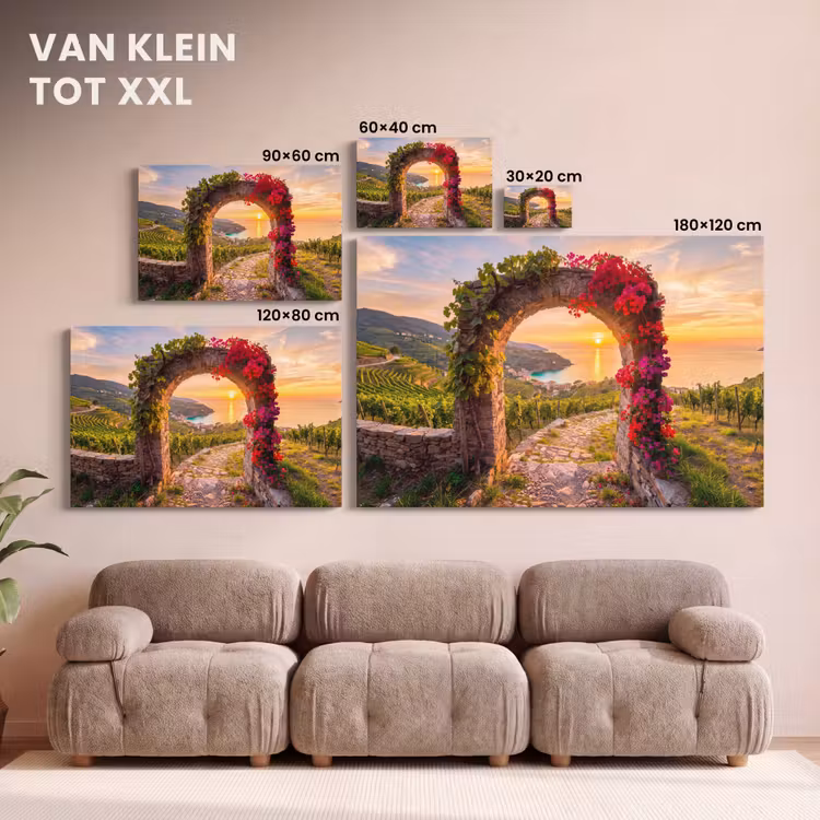 Canvas schilderij - Boog - Zonsondergang - Kust — 8