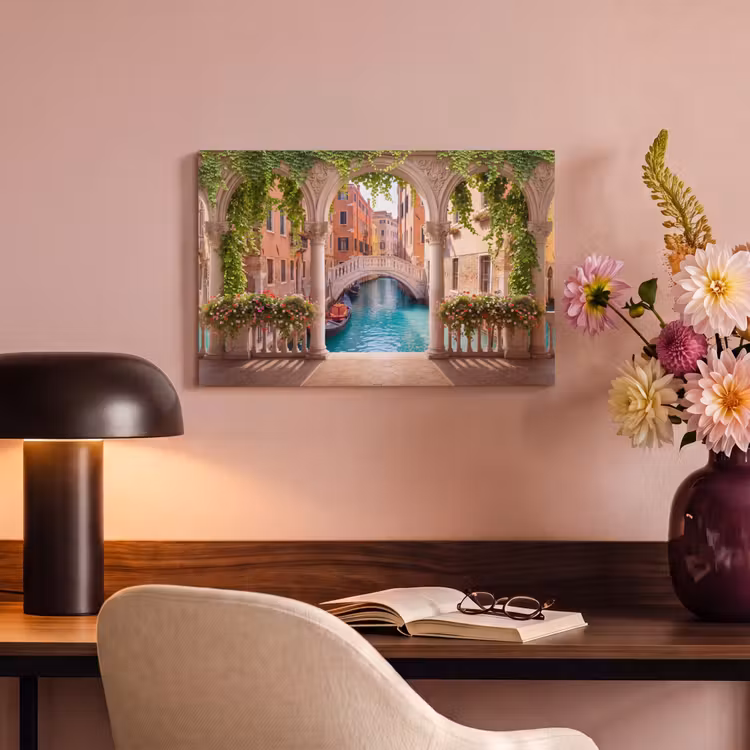 Canvas schilderij - Gracht - Stad - Architectuur — 6