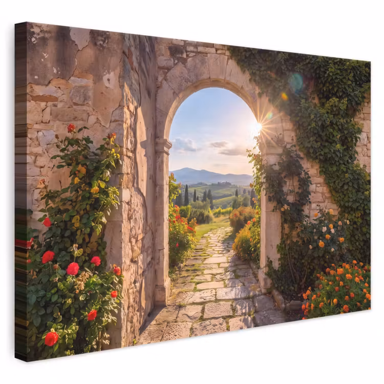 Canvas schilderij - Pad - Tuin - Zonnig — 1