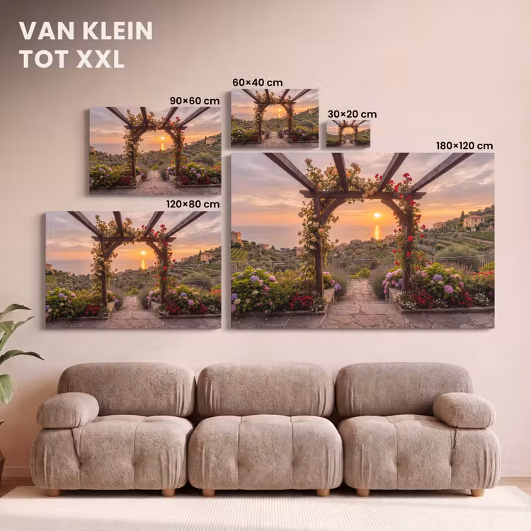 Canvas schilderij - Pergola - Zee - Zonsondergang — 8