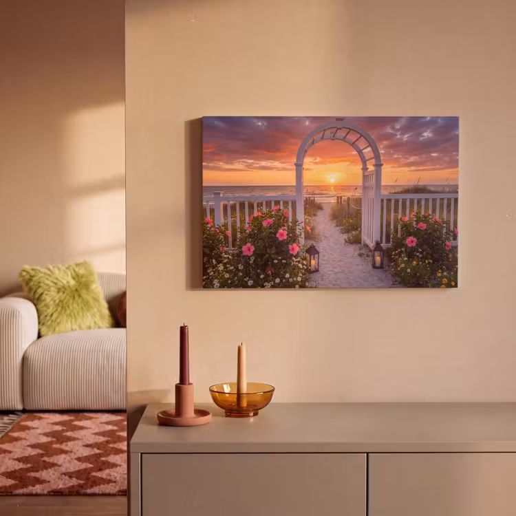 Canvas schilderij - Zee - Pad - Bloemen — 2