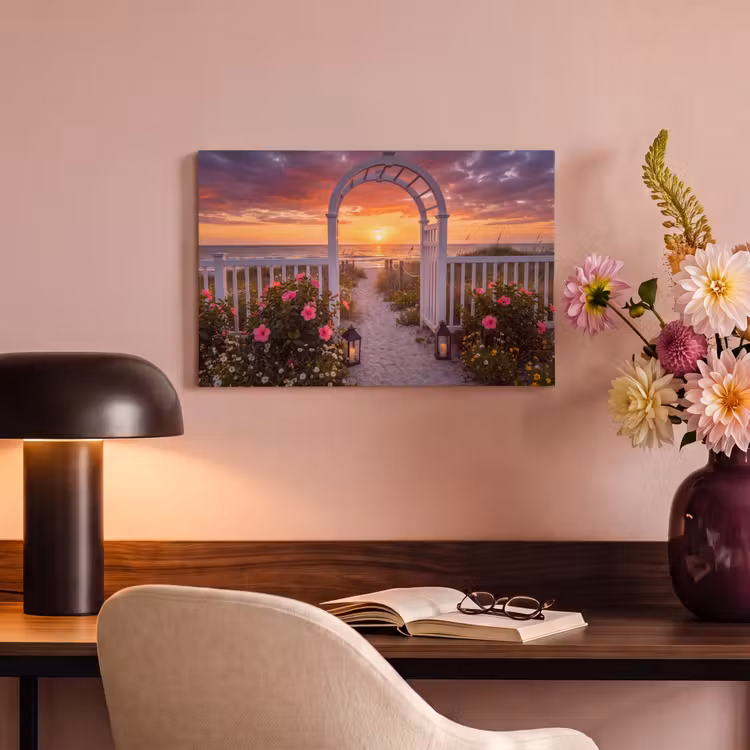Canvas schilderij - Zee - Pad - Bloemen — 6