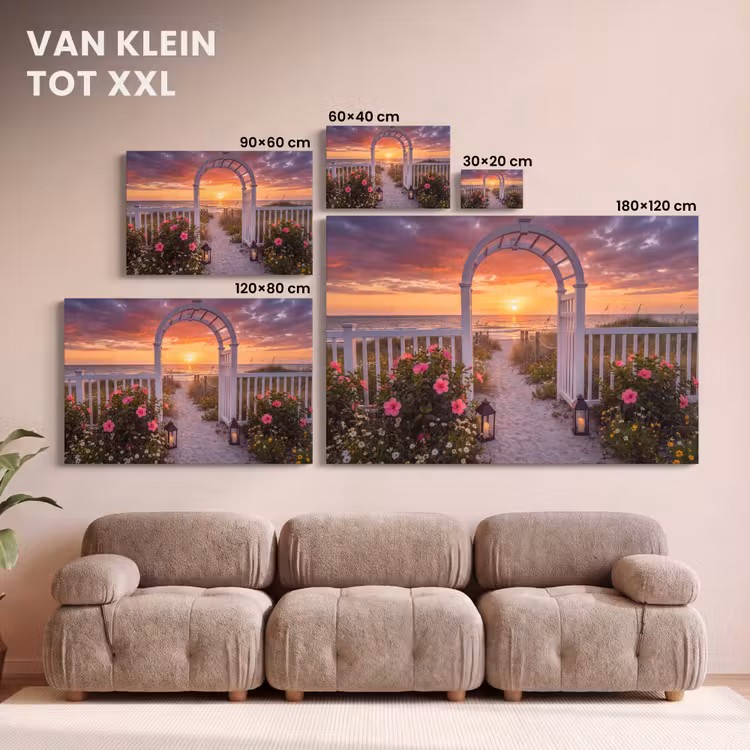 Canvas schilderij - Zee - Pad - Bloemen — 8