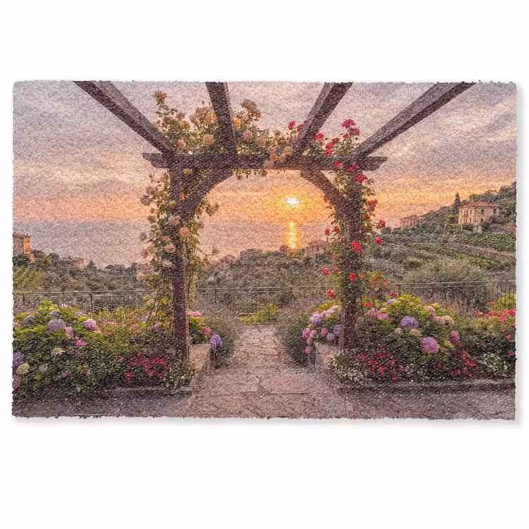 Deurmat - Pergola - Zee - Zonsondergang