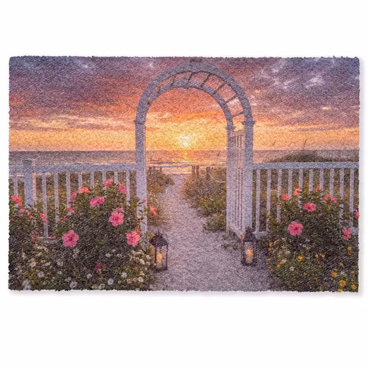 Deurmat - Zee - Pad - Bloemen — 1