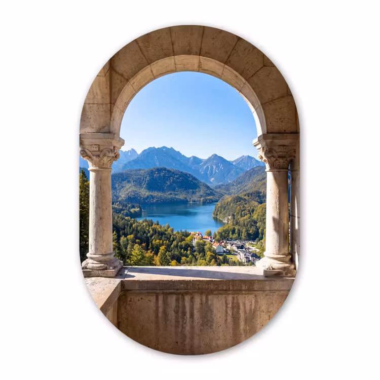 Muurovaal - Glas - Boog - Uitzicht - Landschap — 1