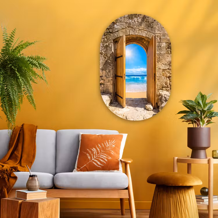 Muurovaal - Glas - Deur - Strand - Zee — 3