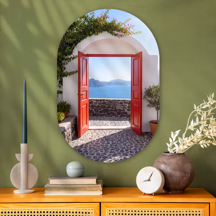 Muurovaal - Glas - Deur - Zee - Natuur — 2